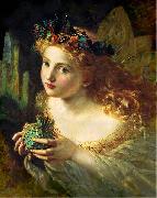 Sophie Gengembre Anderson Take the Fair Face of Woman, and Gently Suspending, With Butterflies, Flowers, and Jewels Attending, Thus Your Fairy is Made of Most Beautiful Things oil painting on canvas
